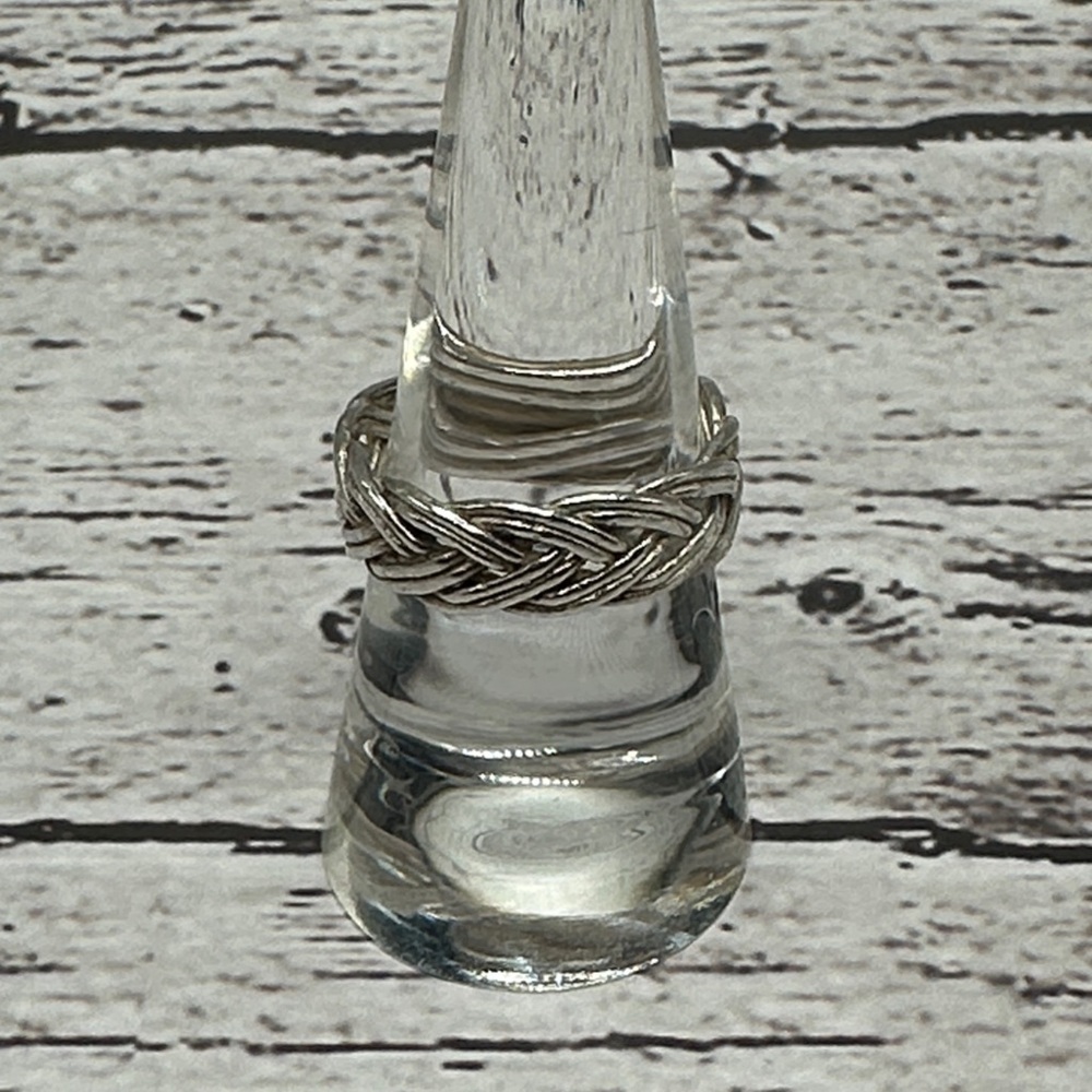 Braided Decorative Ring in Silver